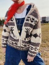 Reindeer Printed Cowichan Sweater
