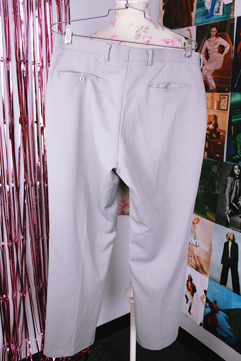 polyester grey pants vintage 1970's