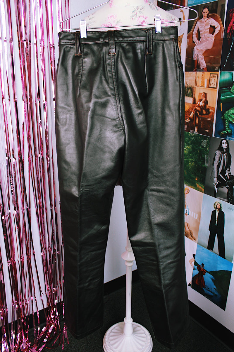 1980's Dark Brown Leather Pants | Live Forever Vintage