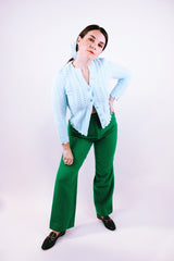 vintage pendleton green wool high waisted pants women's 