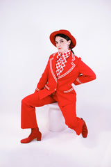 Red Blazer and Pant Set