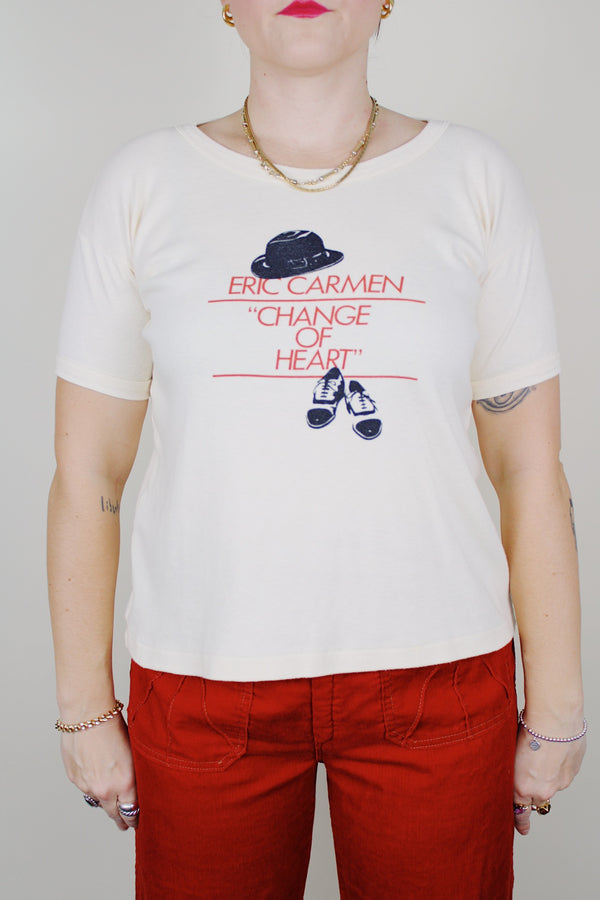 short sleeve cream eric carmen t-shirt 1970's