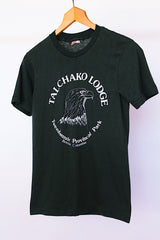 short sleeve black t-shirt vintage talchako lodge british columbia