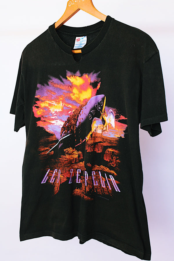 short sleeve black cotton led zeppelin tee from 1994