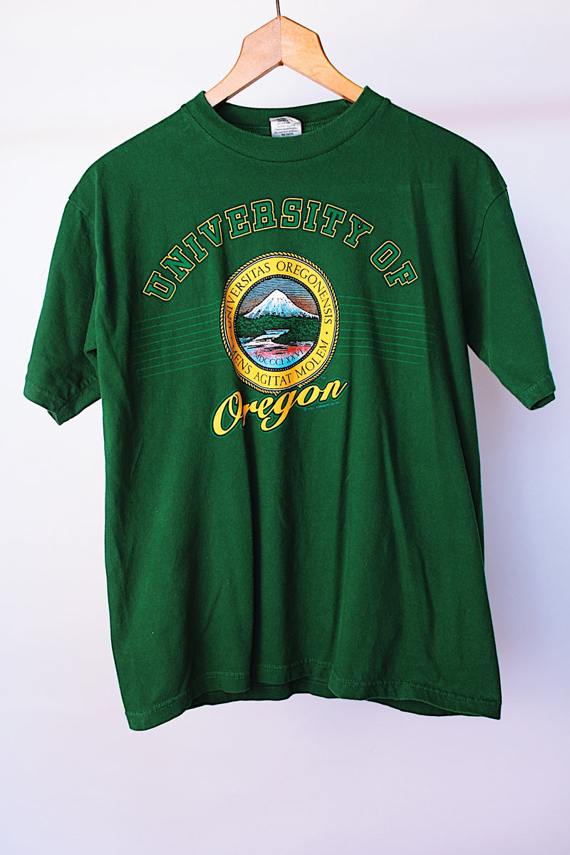 short sleeve green 1996 university of oregon t-shirt 