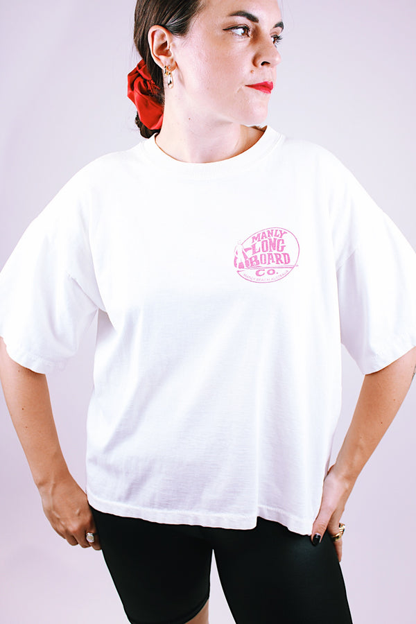 short sleeve graphic tee manly long boards manly beach australia 1990's