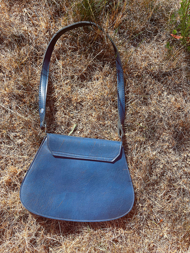 Vintage Navy Blue Leather Susan Of London Handbag | eBay