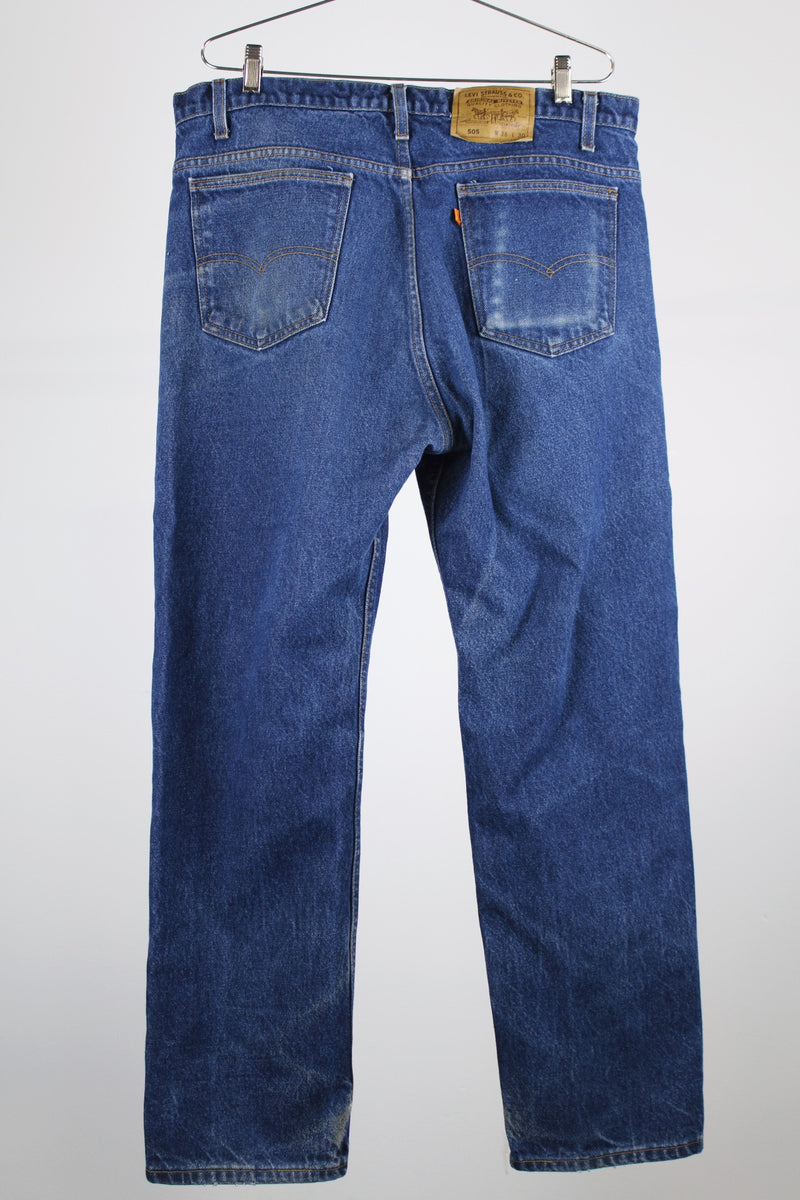 505 levi's jeans 38 width x 30 length dark wash denim