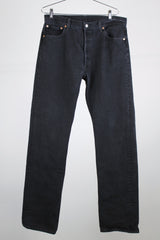 black wash 501 levi's denim jeans 36 width x 36 length 