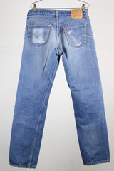 medium wash 501 levi's denim jeans 35 width 36 length 
