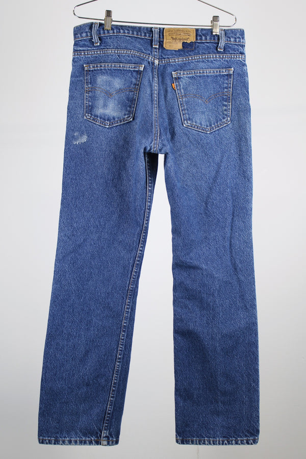 dark wash 517 levi's jeans denim zipper front closure