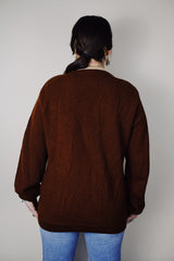 vintage 1970's Pendleton, Made in USA long sleeve wool material chocolate brown button up cardigan