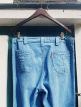 light wash flare denim levi's jeans 1970's vintage