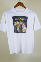 Women's or men's vintage 1970's Trooper band graphic tee from album Two For The Show in white cotton material