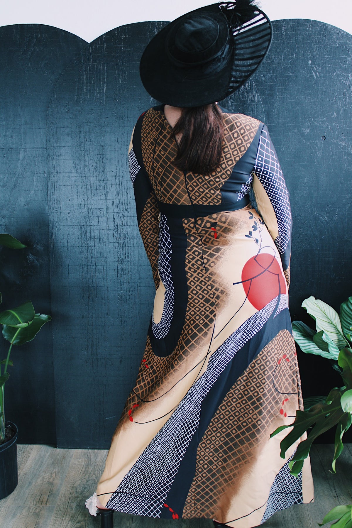 1970's Long Sleeve Printed Maxi Dress | Live Forever Vintage