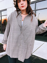 long sleeve checkered button up shirt with collar pendleton cotton