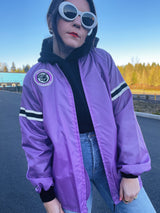 long sleeve purple zip up windbreaker vintage 1980's