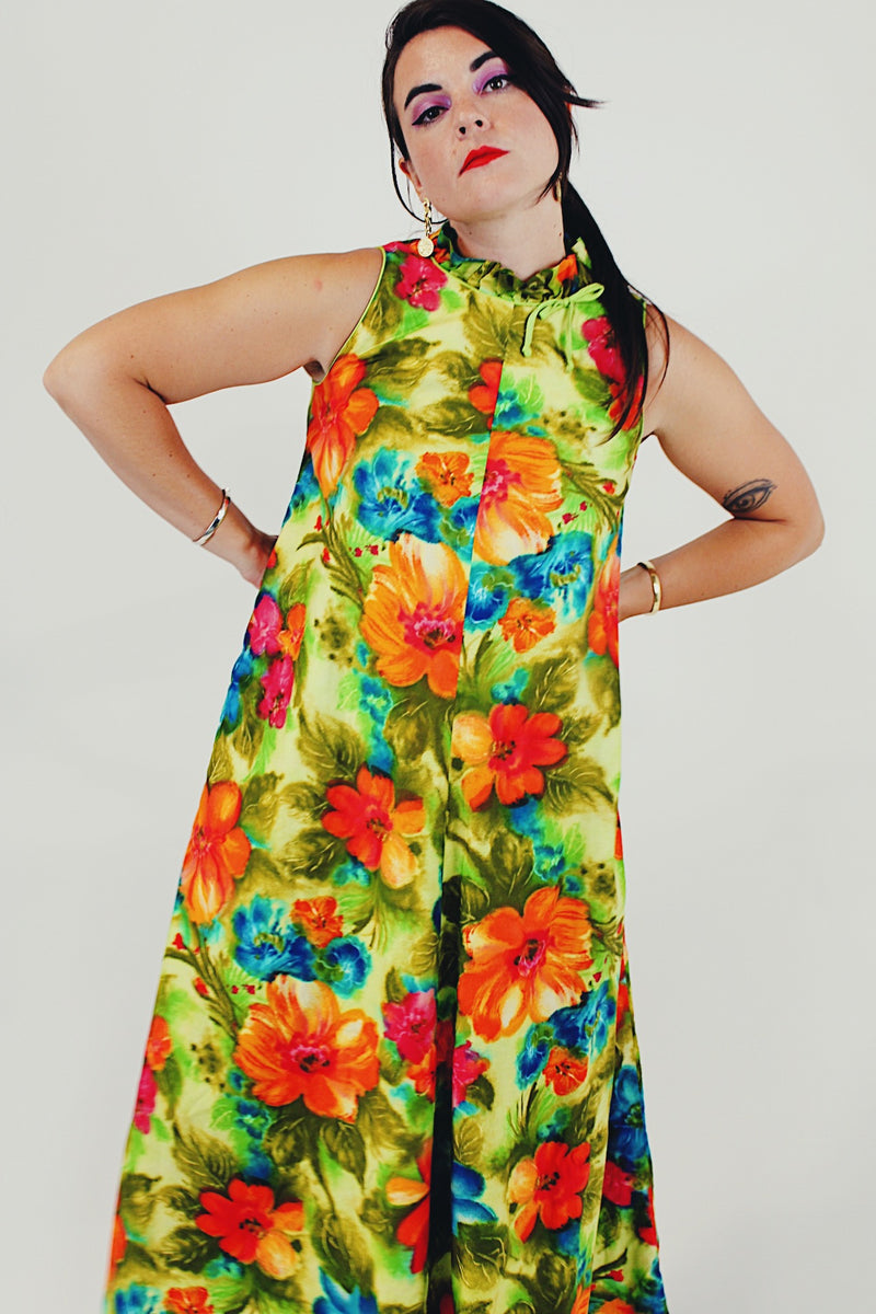 vintage hawaiian floral dress