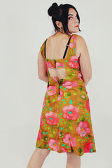 vintage sleeveless floral mini dress back