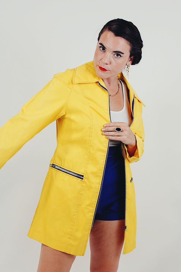 vintage yellow long jacket sleeve