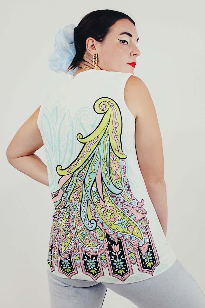 vintage blouse with psychedelic graphic back