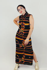 retro printed sleeveless dress 