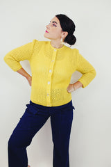 Yellow vintage wool cardigan