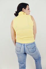 vintage sleeveless turtleneck sweater back