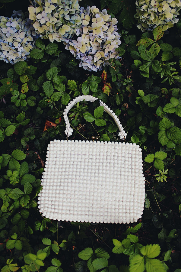 Vintage white beaded purse