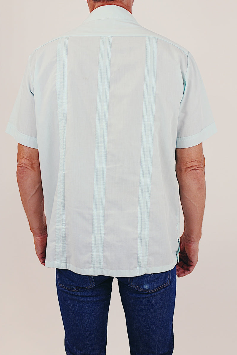 Vintage short sleeve embroidered shirt back