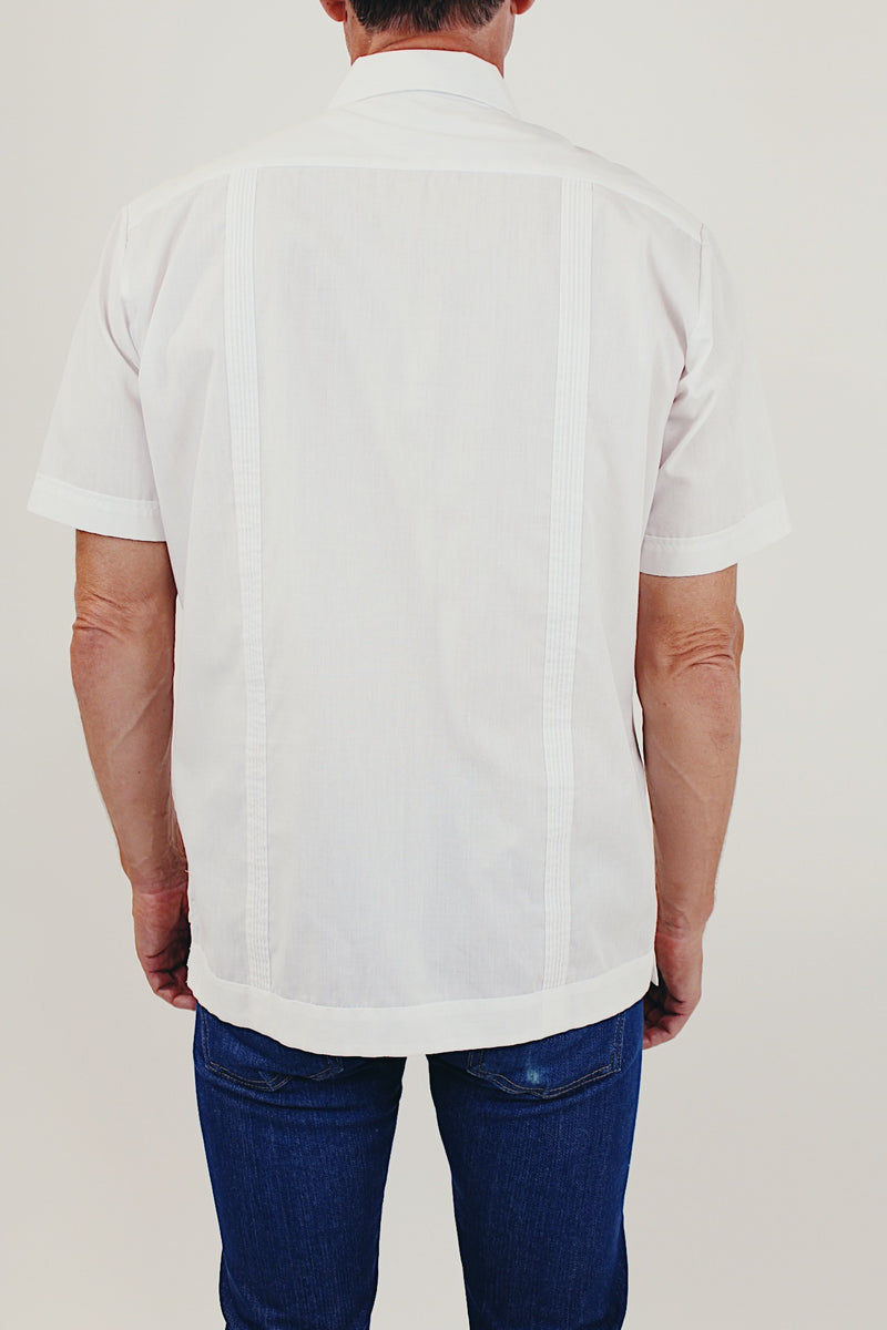 Vintage white short sleeve embroidered shirt back