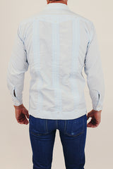 Vintage men's long sleeve embroidered shirt back