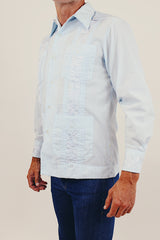 Vintage men's long sleeve embroidered shirt side
