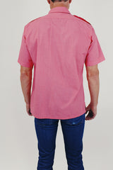 Pink Vintage Men's Short Sleeve Shirt Back