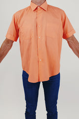 Vintage Men's Orange Short Sleeve Shirt