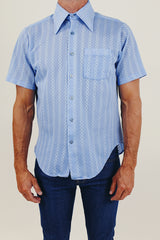 Vintage Men's Short Sleeve Patterned Shirt