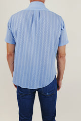 Vintage Men's Short Sleeve Patterned Shirt Back
