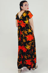 vintage maxi floral dress back