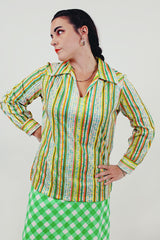 vintage striped blouse front