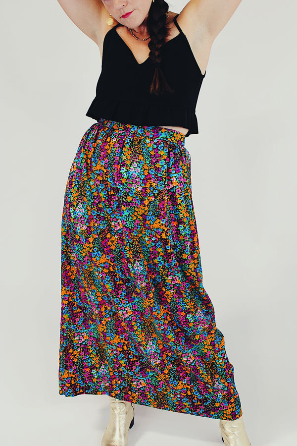 vintage floral maxi skirt