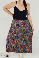 vintage floral maxi skirt front