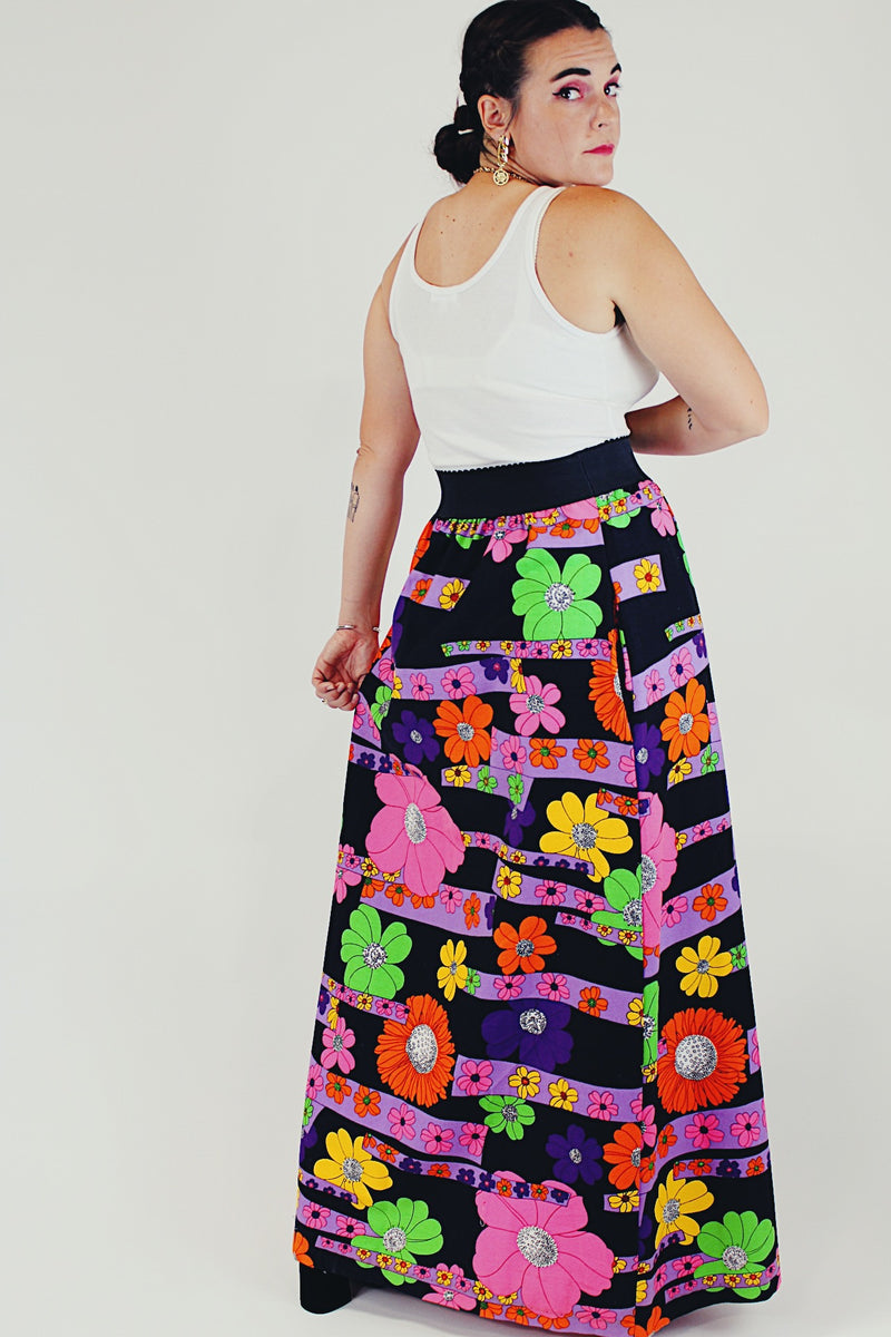 floral printed maxi skirt back