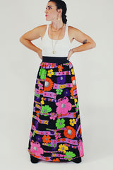 floral printed maxi skirt model