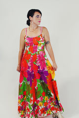 vintage sleeveless Hawaiian maxi dress