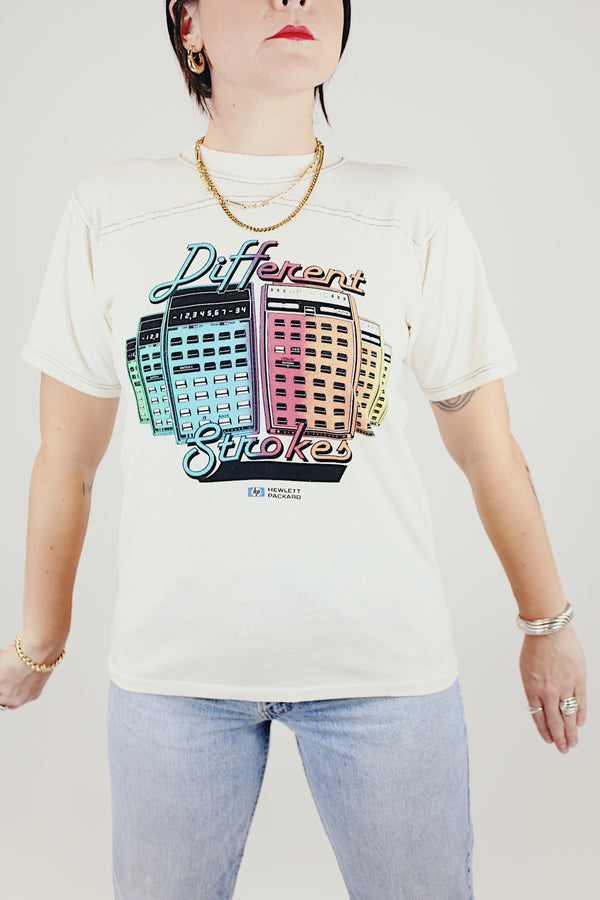 short sleeve white vintage graphic t-shirt